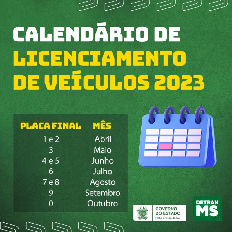 calendario de licenciamento 2023 detrn ms
