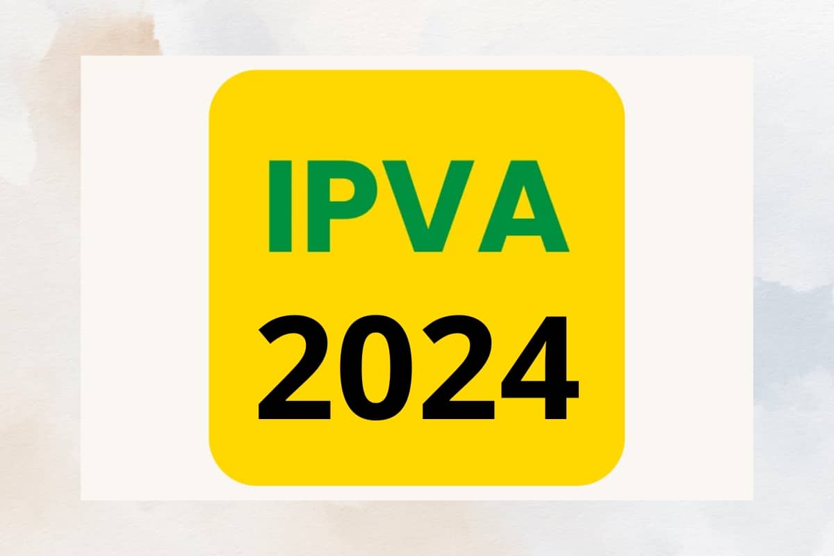 Ícone IPVA 2024 amarelo e verde.